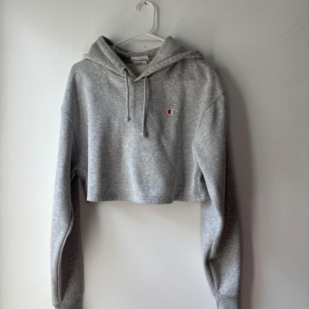 Champion Cropped Grey Hoodie